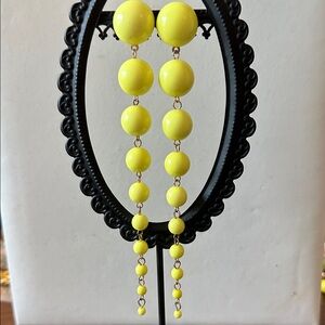 🧡Yellow Beaded Long Drop Earrings🧡